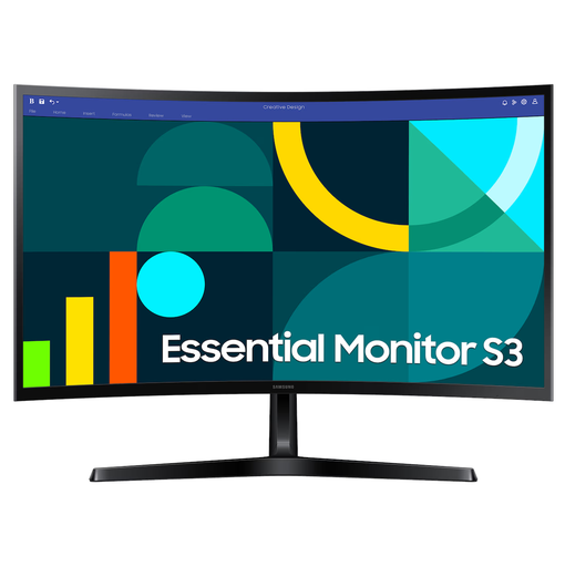 Monitor 27" Samsung Essential S3 Curvo 1800R FHD IPS 100Hz Con Eye Saver Mode Y Negro