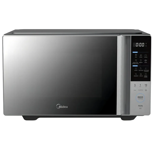 Microondas 0.7 Pies Midea Funcion Mantener Caliente Gris Espejo