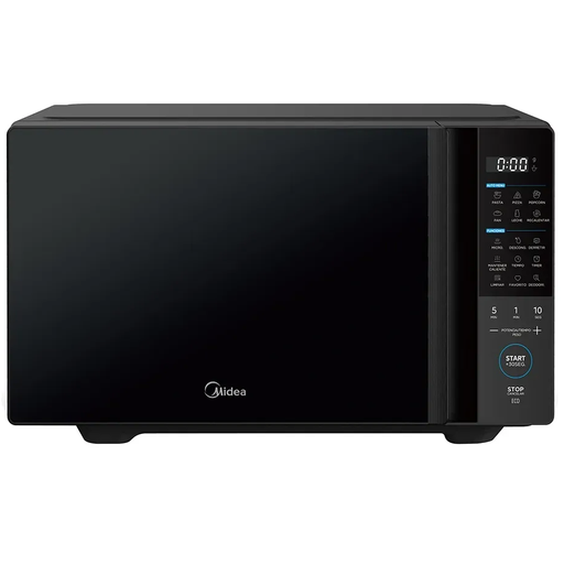 Microondas 0.9 Pies Midea Funcion Mantener Caliente Negro Espejo