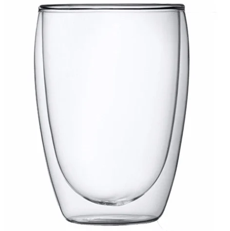 Juego De Vasos Soho Bajos 2 Pzas 354 Ml Doble Pared De Vidrio Transparente