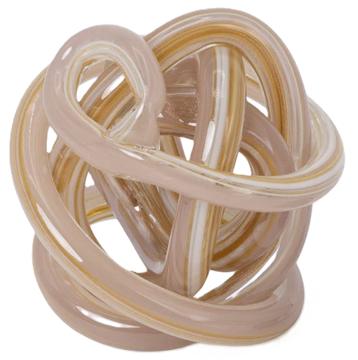 Figura Nudo Concepts 10X10X10 Cm De Vidrio Rosado Marron Y Blanco