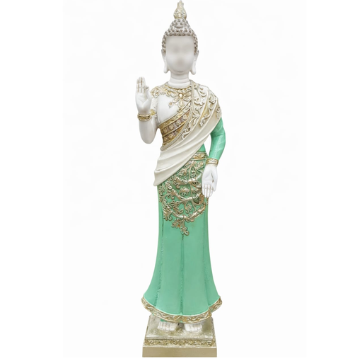 Figura Buda De Pie Concepts 10.5X7X43 Cm Verde Y Dorado