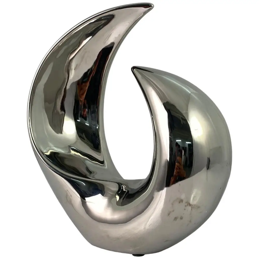 Figura Abstracta Doble Llama Concepts 24X10X27 Cm Plateado
