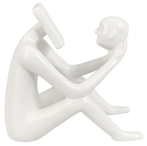 Figura Abstracta Lector Concepts 21.5X11.5X21 Cm Blanco