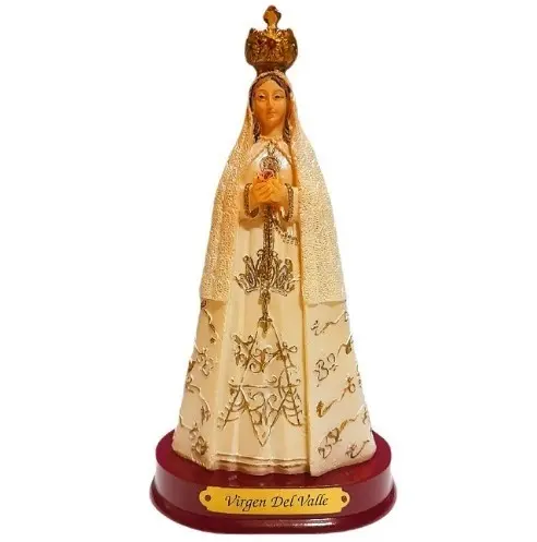 Figura Virgen Del Valle Di Agelo 12.7 Cm Beige Y Dorado