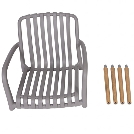 Silla Desmontable Ideal Furniture 54.5X58.5X80.5 Cm Gris Y Marron