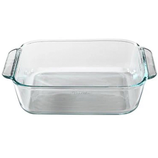 Bandeja Para Hornear Pyrex 1.9 Lts Cuadrada De Vidrio Transparente