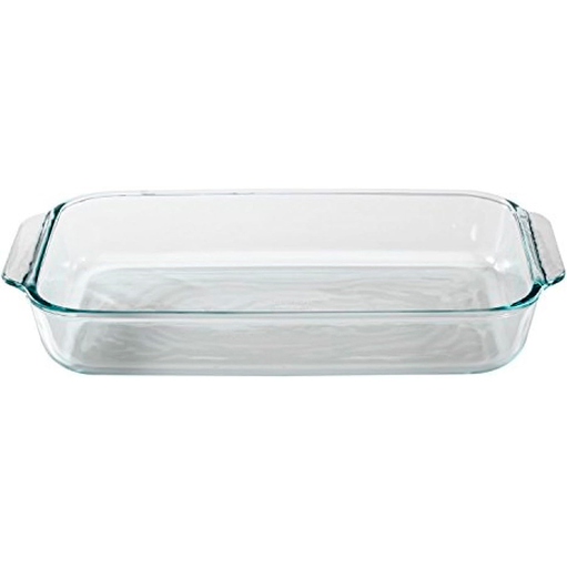Bandeja Para Hornear Pyrex 2.8 Lts Rectangular De Vidrio Transparente