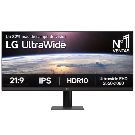 Monitor 29" LG UltraWide UWFHD IPS HDR10 1ms MBR 100 Hz Con  Switch Negro