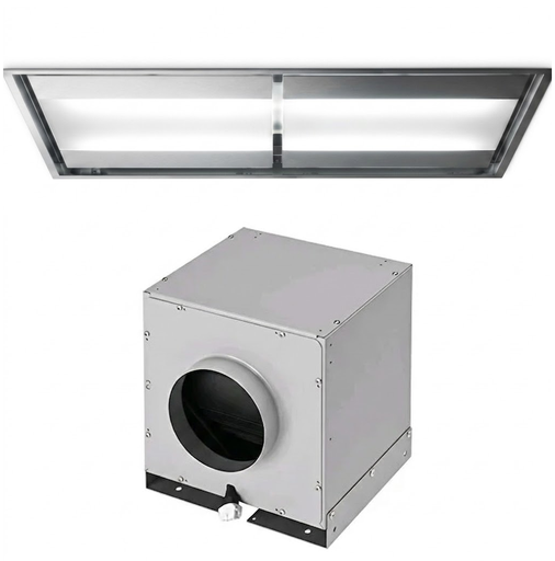 Campana De Isla 140 Cm Falmec Nuvola De Techo Con Motor Acero