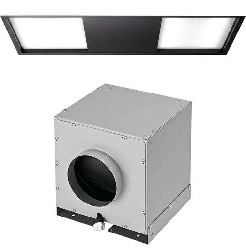 Campana De Isla 120 Cm Falmec Skema De Techo Con Motor Negro