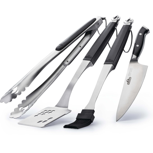 Juego De Utensilios De Cocina Napoleon Para Parrilla Con Brocha Cuchillo Pinzas Y Espatula Negro Y Acero
