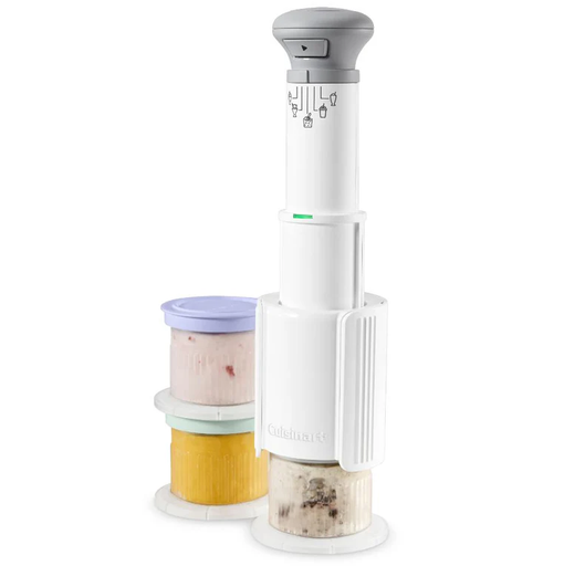 Maquina Para Hacer Helado Cuisinart 5 Programas Con 3 Recipientes De 235 Ml Blanco