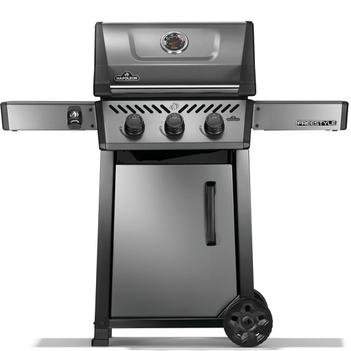 Parrillera A Gas Napoleon Freestyle 365 33000 Btu Con Perillas Estantes Laterales Y Ruedas Gris Grafito