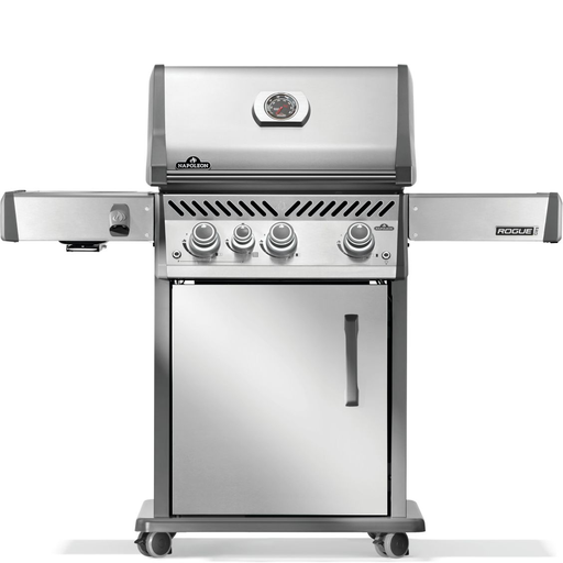 Parrillera A Gas Napoleon Rogue Pro 425 56000 Btu Con Quemador Lateral Infrarrojo Perillas Ruedas Y Estantes Acero