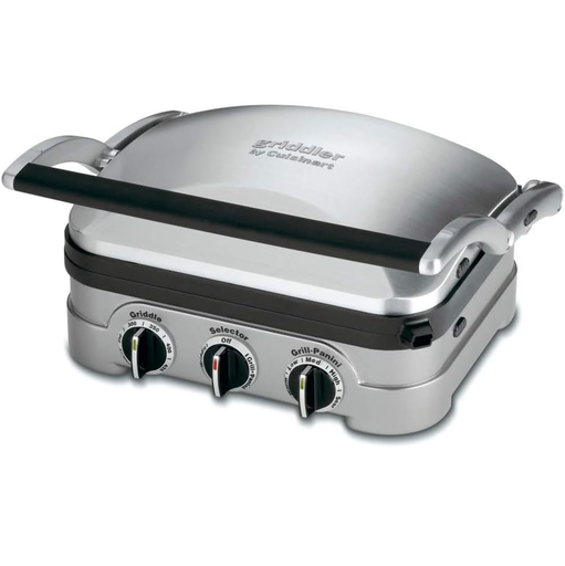Parrillera Electrica Cuisinart Griddler Elite Panini 5 En 1 Antiadherente Con Placas Intercambiables Para Gofres 1500W Acero
