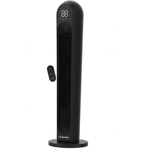 Ventilador De Torre Blaupunk Digital 110 Cm Oscilante 4 Modos Apagado Programado Con Control Remoto Negro