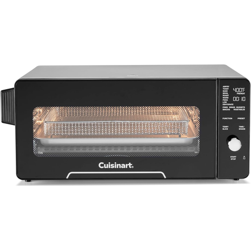 Horno Tostador Cuisinart 17 Lts 14 En 1 Compacto Digital Con Freidora De Aire Refractario 2 en 1 con Divisor Removible Negro