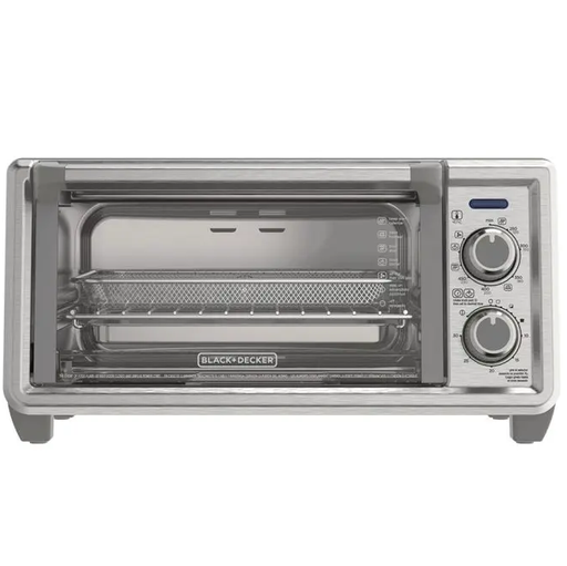 Horno Tostador Black+Decker 11 Lts 5 En 1 Con Freidora De Aire Tecnologia EvenToast Technology Acero