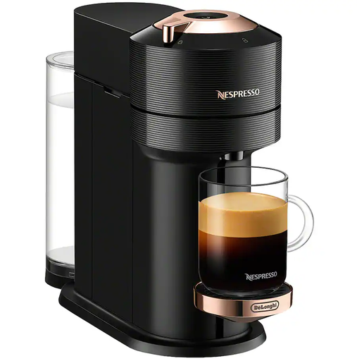 Cafetera Expreso Delonghi Nespresso Vertuo Next Individual De Capsulas Con Wifi Y Bluetooth Negro Y Rosado Gold