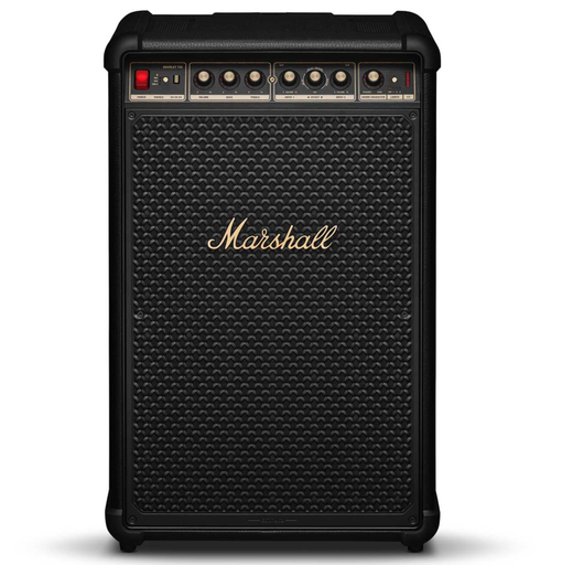 Corneta Marshall Bromley Portatil Con Bluetooth Sonido True Stereophonic 360 Ruedas Resistente Al Polvo Y Salpicaduras Negro