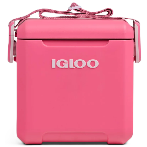 Cava Igloo Tag Along Too Remix 10 Lts 11 Qt 14 Latas Compacta Con Correa Ajustable Tejida Rosado Fucsia
