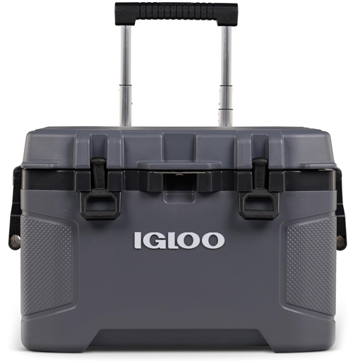 Cava Igloo Trailmate 49 Lts 52 Qt 80 Latas Con Ruedas Asa Telescopica Portavasos Y Abridor De Botellas Gris