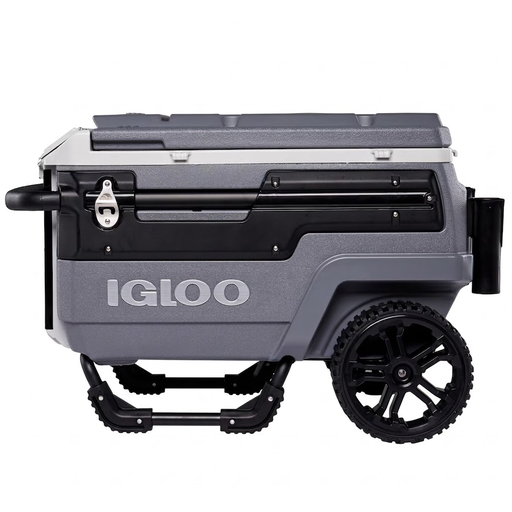 Cava Igloo Trailmate Journey 66 Lts 70 Qt 112 Latas Con Ruedas Asa Telescopica Cesta Y Bandeja Gris