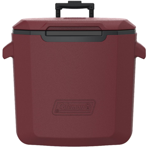 Cava Coleman Chiller 26 Lts 28 Qt 36 Latas Con Ruedas y Asa Telescopica Rojo Cranberry