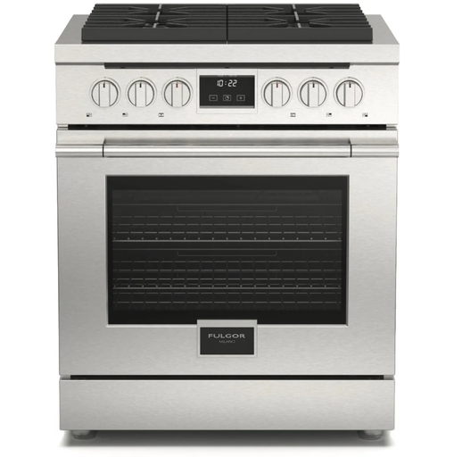 Cocina A Gas Fulgor Professional Accento 76 Cm Doble Conveccion 2 Quemadores Crescendo Acero