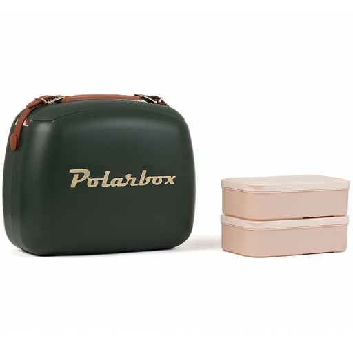 Lonchera Polarbox Gold 6 Lts Con 2 Envases Verde Oscuro Y Marron