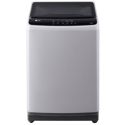 Lavadora Automatica 9 Kg LG Carga Superior Tub Clean Puerta De Vidrio Templado Resiste A Rayones Gris