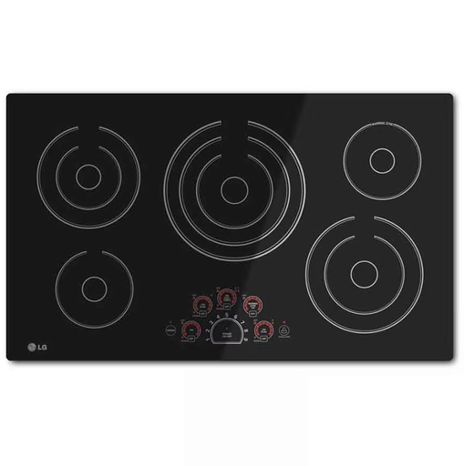Tope Electrico 36" LG Studio Control SmoothTouch Y Temporizador Para Quemador Vitroceramica Negro