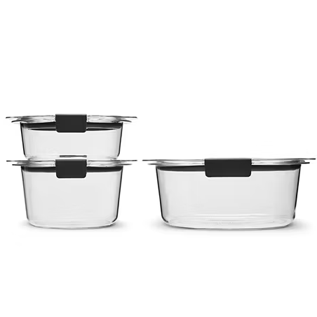 Juego De Envases Rubbermaid Brilliance Round 3 Pzas Transparente