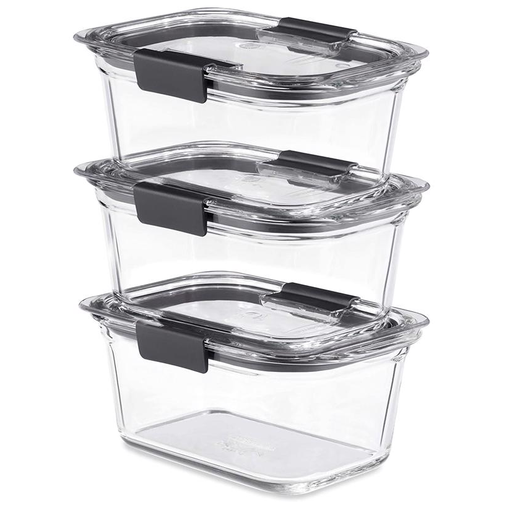Juego De Envases Rubbermaid Brilliance Glass 6 Pizas Transparente