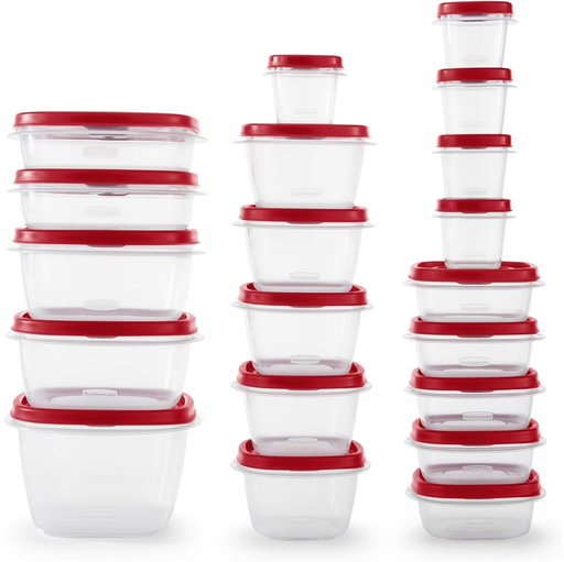 Juego De Envases Rubbermaid Easy Find Lids 40 Pzas Transparente Y Rojo
