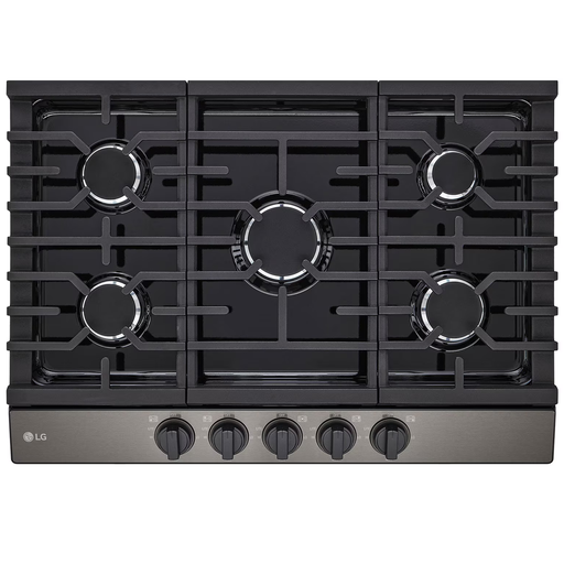 Tope A Gas 30" LG Con Perillas Quemador Ultraheat Rejillas Continuas Acero