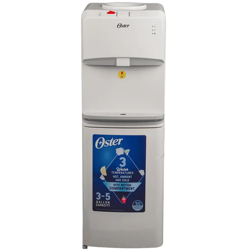 Dispensador De Agua Oster Agua Fria Caliente Y Ambiente Con Gabinete Blanco