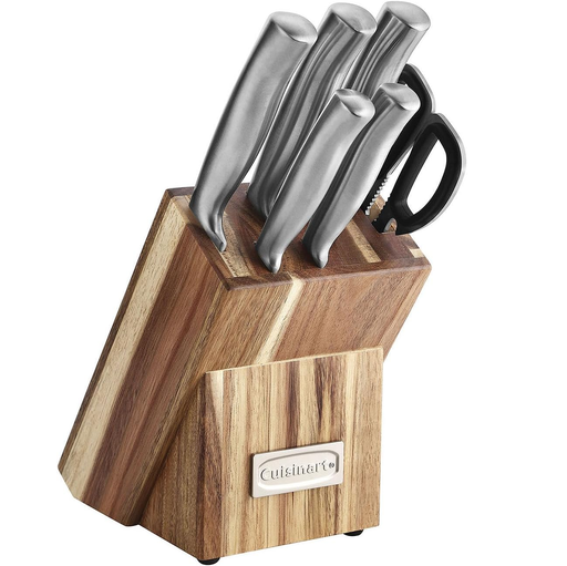 Juego De Cuchillos Cuisinart 7 Pzas Con Base Acero Y Marron