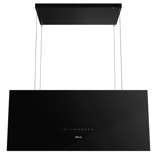 Campana De Isla 90 Cm Drija Colgante Iluminacion Led Panel Digital Sensor De Gestos 3 Vel Con Control Vidrio Negro