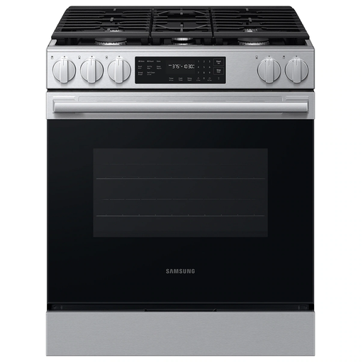 Cocina A Gas Samsung Bespoke 30" Smart De Conveccion Con Pomos De Precision Freidora De Aire Max Acero
