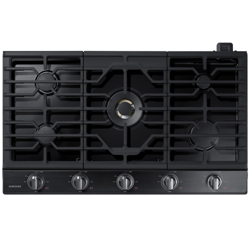 Tope A Gas 36" Samsung Smart Con Perillas Iluminadas Quemador Doble Potencia Negro