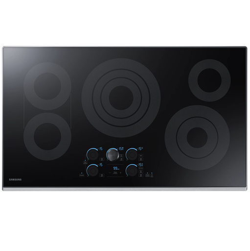 Tope Electrico 36" Samsung Smart Con Quemador Rapid Boil Quemadores Sincronizados Control Digital Y Analogico Negro