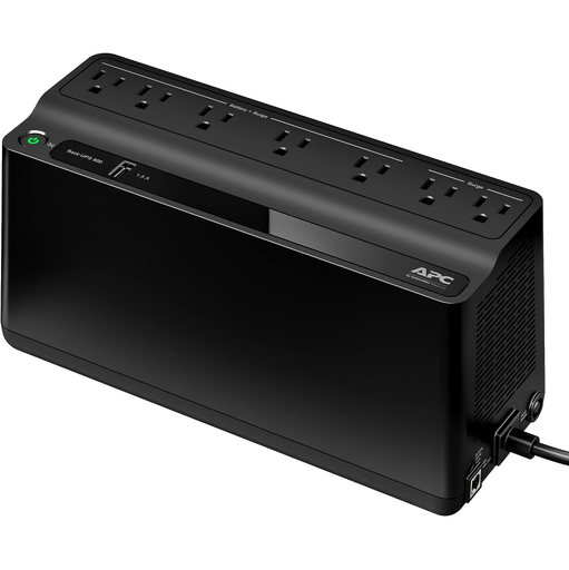 Ups Apc Con Bateria De Respaldo Protector Contra Sobretensiones Y Puerto De Cargador USB 7 Tomas 600VA/300W Negro