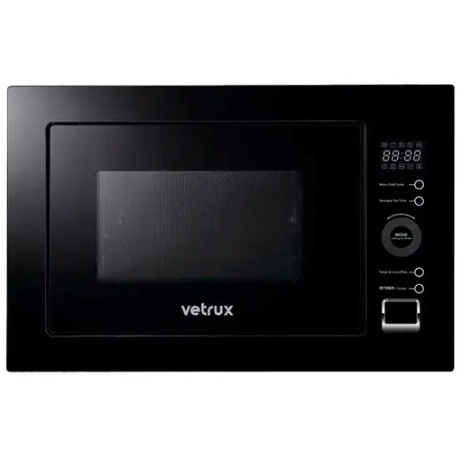 Microondas Empotrable 0.8 Pies Vetrux Wave 60 Cm Multiples Funciones De Coccion Y Gratinador 900W Negro