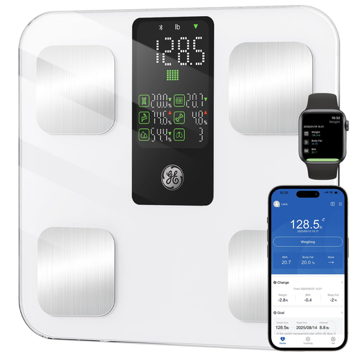 Balanza Corporal Ge 8 En 1 Con Bluetooth Imc Masa Muscular Grasa Corporal Blanco
