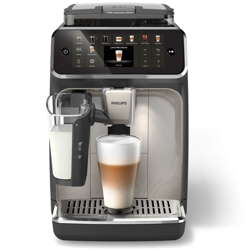 Cafetera Expreso Philips Serie 5500 Lattego 15 Bares Ajustable Y Espumador Avanzado Negro Y Plateado